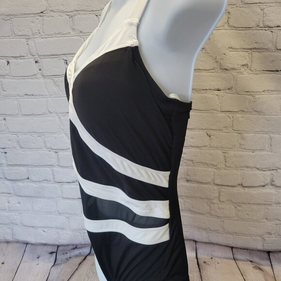 Anne Cole Plus Size Contrast-Trim Mesh-Insert One-Piece Swimsuit - Picture 5 of 7